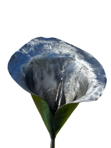 Steel lily which emulates nature made by All Fired Up blacksmith 