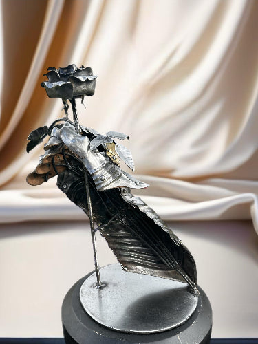 From the front we see the Gauntlet made from mild steel 